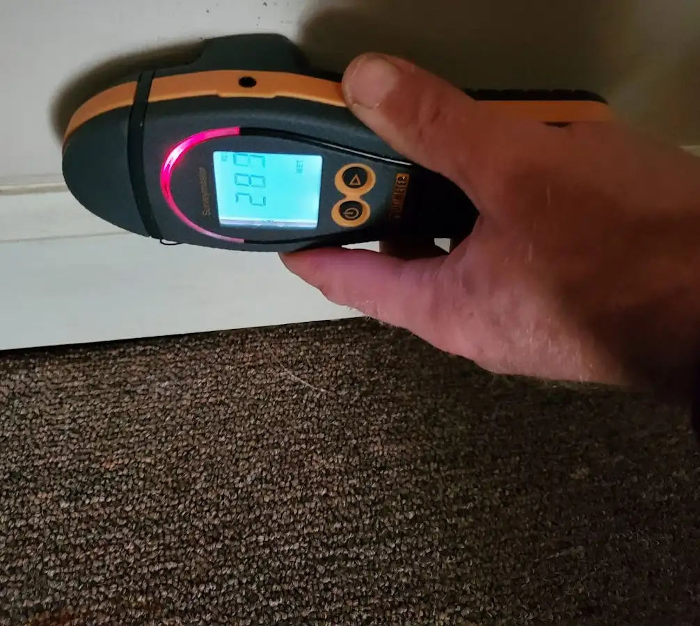 Moisture detection at baseboard during Sewage Cleanup & Sanitation in McFarland